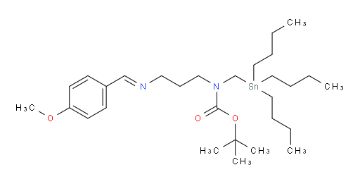 (E)-tert-butyl (3-((4-methoxybenzylidene)amino)propyl)((tributylstannyl)methyl)carbamate