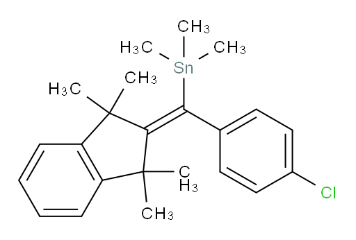 ((4-chlorophenyl)(1,1,3,3-tetramethyl-1H-inden-2(3H)-ylidene)methyl)trimethylstannane