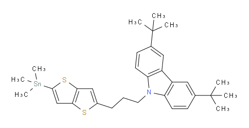 3,6-双-叔丁基-9-(3-(5-(三甲基锡基)噻吩并[3,2-b]噻吩-2-基)丙基)-9H-咔唑