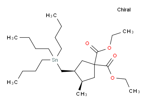 (3R,4S)-diethyl 3-methyl-4-((tributylstannyl)methyl)cyclopentane-1,1-dicarboxylate