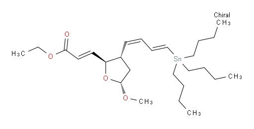 (E)-ethyl 3-((2S,3S,5R)-5-methoxy-3-((1Z,3E)-4-(tributylstannyl)buta-1,3-dien-1-yl)tetrahydrofuran-2-yl)acrylate