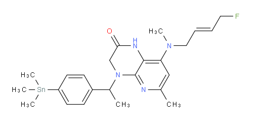 (E)-8-((4-fluorobut-2-en-1-yl)(methyl)amino)-6-methyl-4-(1-(4-(trimethylstannyl)phenyl)ethyl)-3,4-dihydropyrido[2,3-b]pyrazin-2(1H)-one