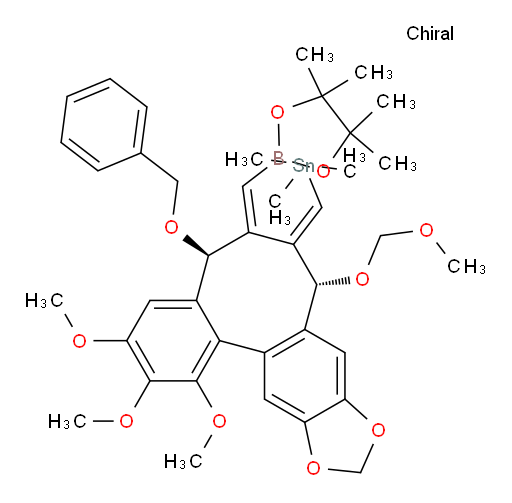 ((E)-((5S,8R,E)-5-(苄氧基)-1,2,3-三甲氧基-8-(甲氧基甲氧基)-6-((4,4,5,5-四甲基-1,3,2-二氧杂环己硼烷-2-基)亚甲基)-5,6-二氢苯并[3',4']环辛烷并[1',2':4,5]苯并[1,2-d][1,3]二氧杂环戊烯-7(8H)-亚基)甲基)三甲基锡烷