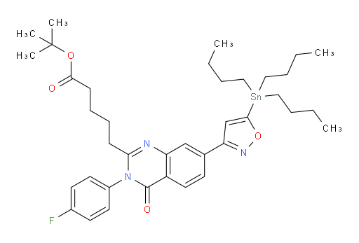 tert-butyl 5-(3-(4-fluorophenyl)-4-oxo-7-(5-(tributylstannyl)isoxazol-3-yl)-3,4-dihydroquinazolin-2-yl)pentanoate