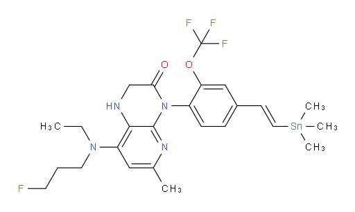 (E)-8-(ethyl(3-fluoropropyl)amino)-6-methyl-4-(2-(trifluoromethoxy)-4-(2-(trimethylstannyl)vinyl)phenyl)-1,2-dihydropyrido[2,3-b]pyrazin-3(4H)-one