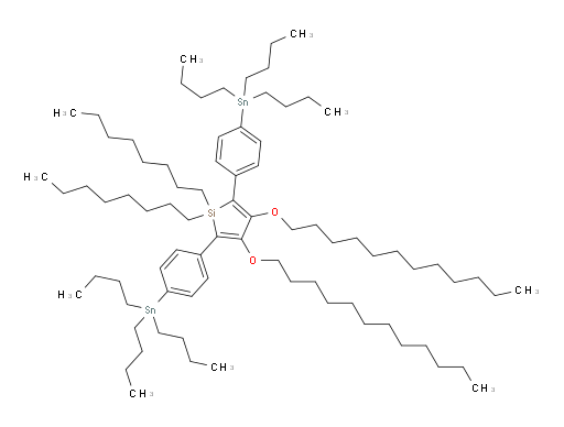 3,4-双(十二烷氧基)-1,1-二辛基-2,5-双(4-(三丁基锡基)苯基)-1H-硅杂环戊烯