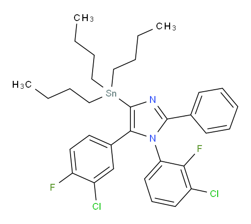 1-(3-chloro-2-fluorophenyl)-5-(3-chloro-4-fluorophenyl)-2-phenyl-4-(tributylstannyl)-1H-imidazole