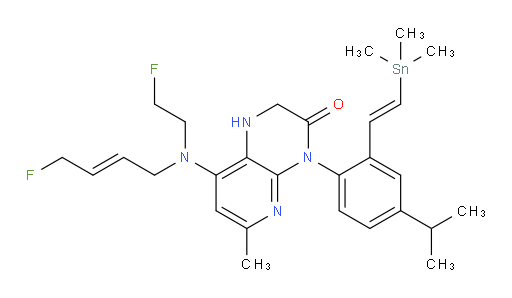 8-(((E)-4-fluorobut-2-en-1-yl)(2-fluoroethyl)amino)-4-(4-isopropyl-2-((E)-2-(trimethylstannyl)vinyl)phenyl)-6-methyl-1,2-dihydropyrido[2,3-b]pyrazin-3(4H)-one