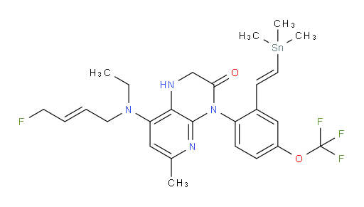 8-(ethyl((E)-4-fluorobut-2-en-1-yl)amino)-6-methyl-4-(4-(trifluoromethoxy)-2-((E)-2-(trimethylstannyl)vinyl)phenyl)-1,2-dihydropyrido[2,3-b]pyrazin-3(4H)-one