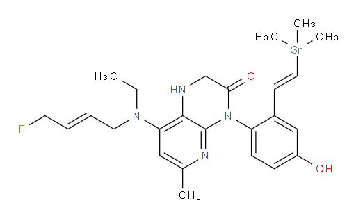 8-(ethyl((E)-4-fluorobut-2-en-1-yl)amino)-4-(4-hydroxy-2-((E)-2-(trimethylstannyl)vinyl)phenyl)-6-methyl-1,2-dihydropyrido[2,3-b]pyrazin-3(4H)-one