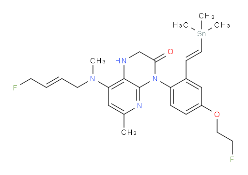 8-(((E)-4-fluorobut-2-en-1-yl)(methyl)amino)-4-(4-(2-fluoroethoxy)-2-((E)-2-(trimethylstannyl)vinyl)phenyl)-6-methyl-1,2-dihydropyrido[2,3-b]pyrazin-3(4H)-one