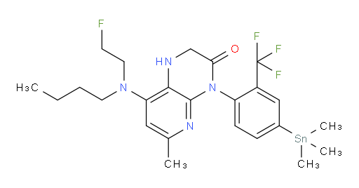 8-(butyl(2-fluoroethyl)amino)-6-methyl-4-(2-(trifluoromethyl)-4-(trimethylstannyl)phenyl)-1,2-dihydropyrido[2,3-b]pyrazin-3(4H)-one