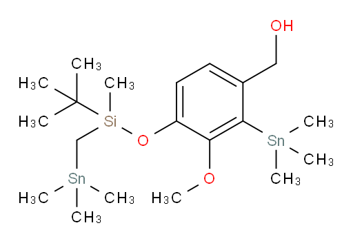 (4-((tert-butyl(methyl)((trimethylstannyl)methyl)silyl)oxy)-3-methoxy-2-(trimethylstannyl)phenyl)methanol