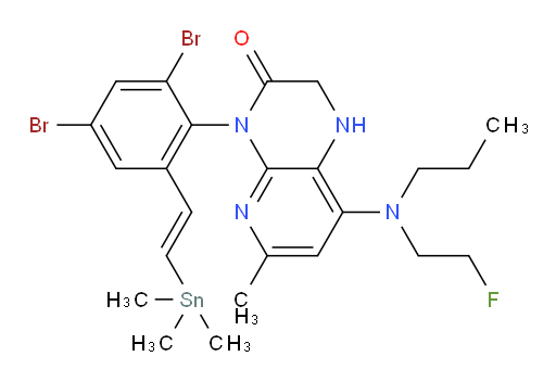 (E)-4-(2,4-二溴-6-(2-(三甲基锡基)乙烯基)苯基)-8-((2-氟乙基)(丙基)氨基)-6-甲基-1,2-二氢吡啶并[2,3-b]吡嗪-3(4H)-酮