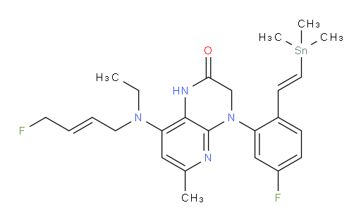 8-(ethyl((E)-4-fluorobut-2-en-1-yl)amino)-4-(5-fluoro-2-((E)-2-(trimethylstannyl)vinyl)phenyl)-6-methyl-3,4-dihydropyrido[2,3-b]pyrazin-2(1H)-one