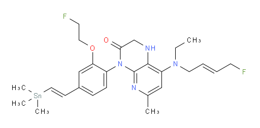 8-(乙基((E)-4-氟丁-2-烯-1-基)氨基)-4-(2-(2-氟乙氧基)-4-((E)-2-(三甲基锡基)乙烯基)苯基)-6-甲基-1,2-二氢吡啶并[2,3-b]吡嗪-3(4H)-酮