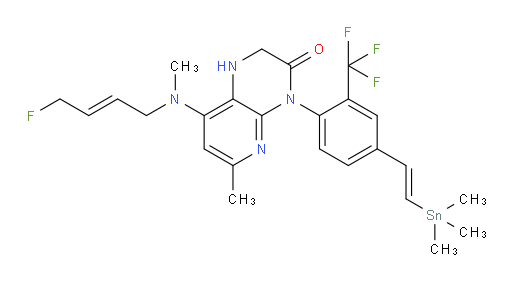 8-(((E)-4-fluorobut-2-en-1-yl)(methyl)amino)-6-methyl-4-(2-(trifluoromethyl)-4-((E)-2-(trimethylstannyl)vinyl)phenyl)-1,2-dihydropyrido[2,3-b]pyrazin-3(4H)-one