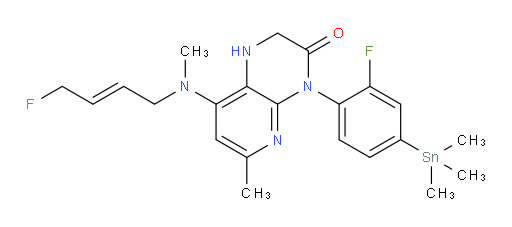 (E)-4-(2-fluoro-4-(trimethylstannyl)phenyl)-8-((4-fluorobut-2-en-1-yl)(methyl)amino)-6-methyl-1,2-dihydropyrido[2,3-b]pyrazin-3(4H)-one