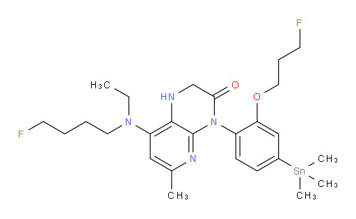 8-(ethyl(4-fluorobutyl)amino)-4-(2-(3-fluoropropoxy)-4-(trimethylstannyl)phenyl)-6-methyl-1,2-dihydropyrido[2,3-b]pyrazin-3(4H)-one