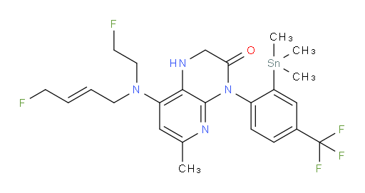 (E)-8-((4-fluorobut-2-en-1-yl)(2-fluoroethyl)amino)-6-methyl-4-(4-(trifluoromethyl)-2-(trimethylstannyl)phenyl)-1,2-dihydropyrido[2,3-b]pyrazin-3(4H)-one