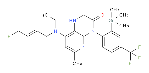 (E)-8-(ethyl(4-fluorobut-2-en-1-yl)amino)-6-methyl-4-(4-(trifluoromethyl)-2-(trimethylstannyl)phenyl)-1,2-dihydropyrido[2,3-b]pyrazin-3(4H)-one
