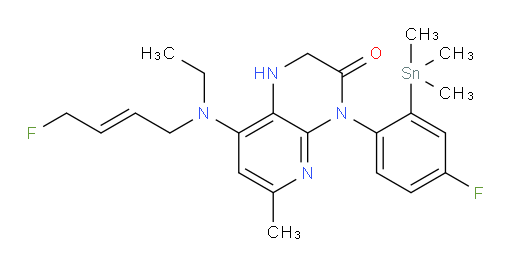 (E)-8-(ethyl(4-fluorobut-2-en-1-yl)amino)-4-(4-fluoro-2-(trimethylstannyl)phenyl)-6-methyl-1,2-dihydropyrido[2,3-b]pyrazin-3(4H)-one