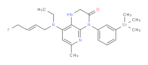 (E)-8-(ethyl(4-fluorobut-2-en-1-yl)amino)-6-methyl-4-(3-(trimethylstannyl)phenyl)-1,2-dihydropyrido[2,3-b]pyrazin-3(4H)-one