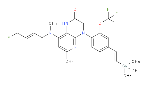 8-(((E)-4-fluorobut-2-en-1-yl)(methyl)amino)-6-methyl-4-(2-(trifluoromethoxy)-4-((E)-2-(trimethylstannyl)vinyl)phenyl)-3,4-dihydropyrido[2,3-b]pyrazin-2(1H)-one