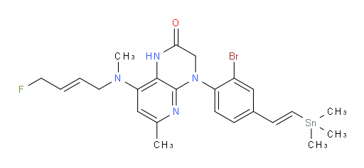 4-(2-bromo-4-((E)-2-(trimethylstannyl)vinyl)phenyl)-8-(((E)-4-fluorobut-2-en-1-yl)(methyl)amino)-6-methyl-3,4-dihydropyrido[2,3-b]pyrazin-2(1H)-one