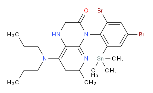 4-(2,4-dibromo-6-(trimethylstannyl)phenyl)-8-(dipropylamino)-6-methyl-1,2-dihydropyrido[2,3-b]pyrazin-3(4H)-one