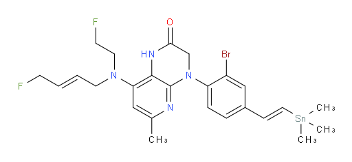 4-(2-bromo-4-((E)-2-(trimethylstannyl)vinyl)phenyl)-8-(((E)-4-fluorobut-2-en-1-yl)(2-fluoroethyl)amino)-6-methyl-3,4-dihydropyrido[2,3-b]pyrazin-2(1H)-one