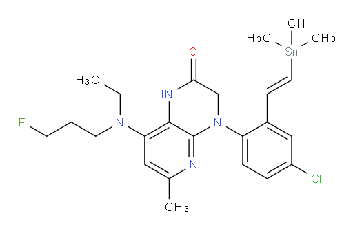 (E)-4-(4-chloro-2-(2-(trimethylstannyl)vinyl)phenyl)-8-(ethyl(3-fluoropropyl)amino)-6-methyl-3,4-dihydropyrido[2,3-b]pyrazin-2(1H)-one