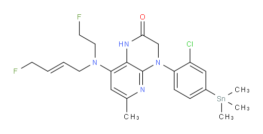 (E)-4-(2-chloro-4-(trimethylstannyl)phenyl)-8-((4-fluorobut-2-en-1-yl)(2-fluoroethyl)amino)-6-methyl-3,4-dihydropyrido[2,3-b]pyrazin-2(1H)-one