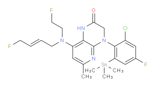 (E)-4-(2-chloro-4-fluoro-6-(trimethylstannyl)phenyl)-8-((4-fluorobut-2-en-1-yl)(2-fluoroethyl)amino)-6-methyl-3,4-dihydropyrido[2,3-b]pyrazin-2(1H)-one