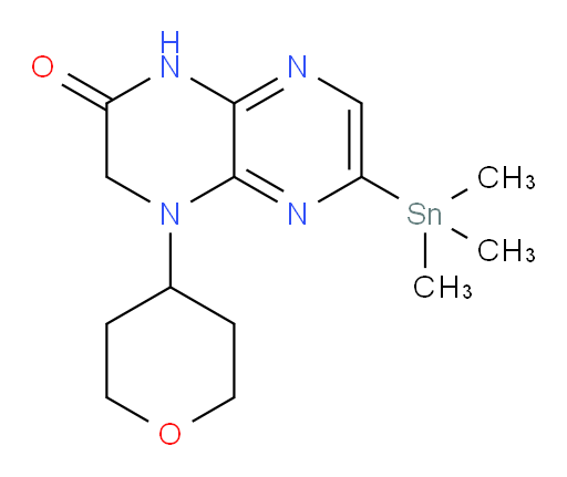 4-(tetrahydro-2H-pyran-4-yl)-6-(trimethylstannyl)-3,4-dihydropyrazino[2,3-b]pyrazin-2(1H)-one