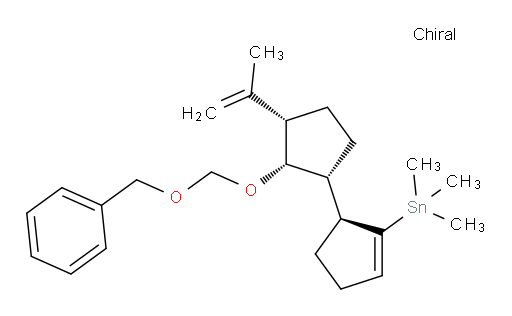 ((1S,1'R,2'S,3'S)-2'-((benzyloxy)methoxy)-3'-(prop-1-en-2-yl)-[1,1'-bi(cyclopentan)]-2-en-2-yl)trimethylstannane