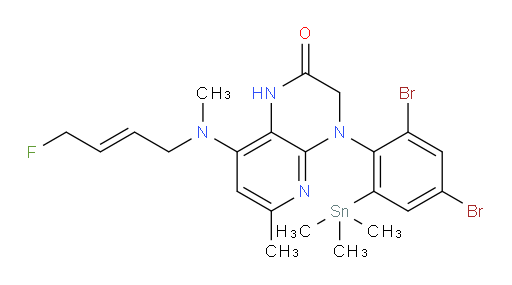 (E)-4-(2,4-dibromo-6-(trimethylstannyl)phenyl)-8-((4-fluorobut-2-en-1-yl)(methyl)amino)-6-methyl-3,4-dihydropyrido[2,3-b]pyrazin-2(1H)-one