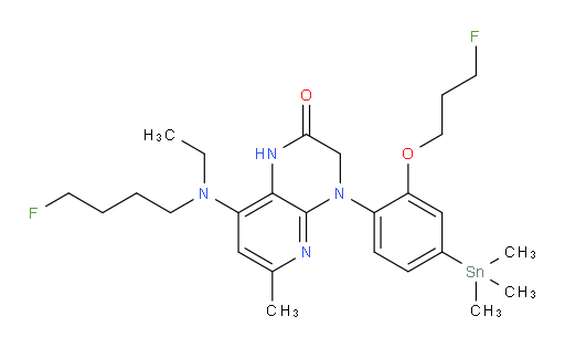 8-(ethyl(4-fluorobutyl)amino)-4-(2-(3-fluoropropoxy)-4-(trimethylstannyl)phenyl)-6-methyl-3,4-dihydropyrido[2,3-b]pyrazin-2(1H)-one