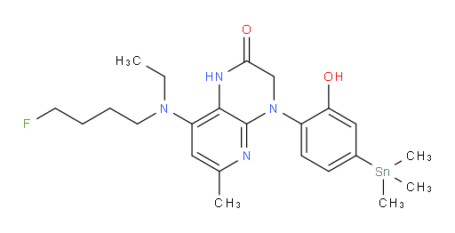 8-(ethyl(4-fluorobutyl)amino)-4-(2-hydroxy-4-(trimethylstannyl)phenyl)-6-methyl-3,4-dihydropyrido[2,3-b]pyrazin-2(1H)-one