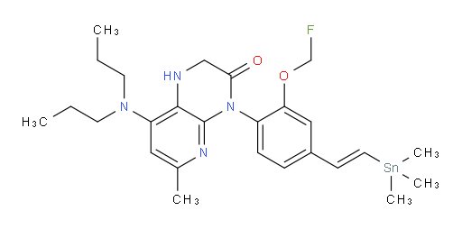 (E)-8-(dipropylamino)-4-(2-(fluoromethoxy)-4-(2-(trimethylstannyl)vinyl)phenyl)-6-methyl-1,2-dihydropyrido[2,3-b]pyrazin-3(4H)-one