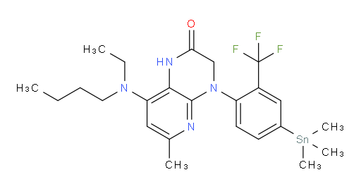 8-(butyl(ethyl)amino)-6-methyl-4-(2-(trifluoromethyl)-4-(trimethylstannyl)phenyl)-3,4-dihydropyrido[2,3-b]pyrazin-2(1H)-one