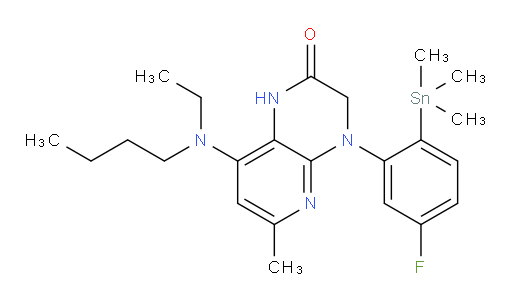 8-(butyl(ethyl)amino)-4-(5-fluoro-2-(trimethylstannyl)phenyl)-6-methyl-3,4-dihydropyrido[2,3-b]pyrazin-2(1H)-one