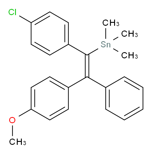 (E)-(1-(4-氯苯基)-2-(4-甲氧基苯基)-2-苯基乙烯基)三甲基锡烷