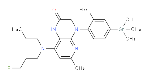 8-((3-fluoropropyl)(propyl)amino)-6-methyl-4-(2-methyl-4-(trimethylstannyl)phenyl)-3,4-dihydropyrido[2,3-b]pyrazin-2(1H)-one