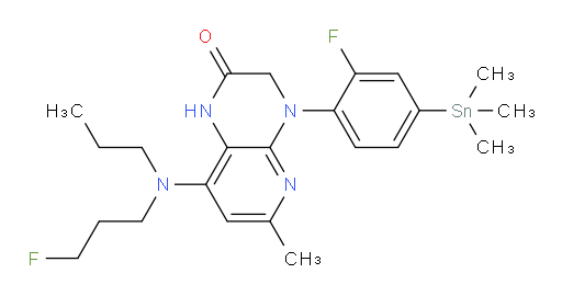 4-(2-fluoro-4-(trimethylstannyl)phenyl)-8-((3-fluoropropyl)(propyl)amino)-6-methyl-3,4-dihydropyrido[2,3-b]pyrazin-2(1H)-one