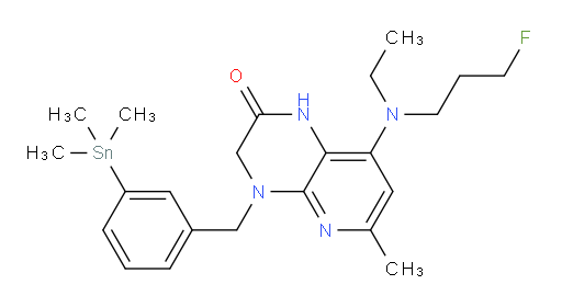 8-(ethyl(3-fluoropropyl)amino)-6-methyl-4-(3-(trimethylstannyl)benzyl)-3,4-dihydropyrido[2,3-b]pyrazin-2(1H)-one