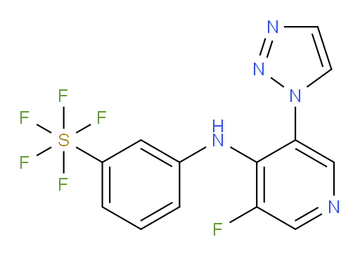 3-((3-fluoro-5-(1H-1,2,3-triazol-1-yl)pyridin-4-yl)amino)(pentafluoromercapto)benzene