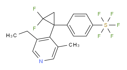 4-(1-(3-ethyl-5-methylpyridin-4-yl)-2,2-difluorocyclopropyl)(pentafluoromercapto)benzene