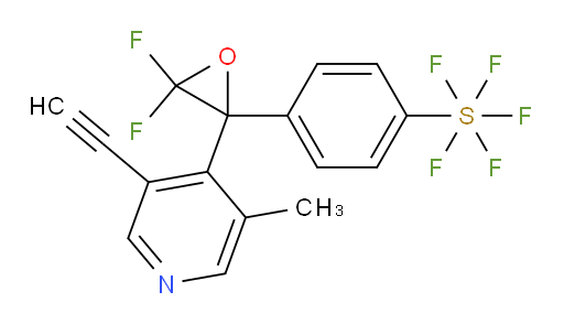 4-(2-(3-ethynyl-5-methylpyridin-4-yl)-3,3-difluorooxiran-2-yl)(pentafluoromercapto)benzene