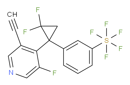 3-(1-(3-ethynyl-5-fluoropyridin-4-yl)-2,2-difluorocyclopropyl)(pentafluoromercapto)benzene